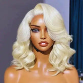 Peruca Lace Front Ondulada Cabelo Natural Curto Loiro – Realismo e conforto